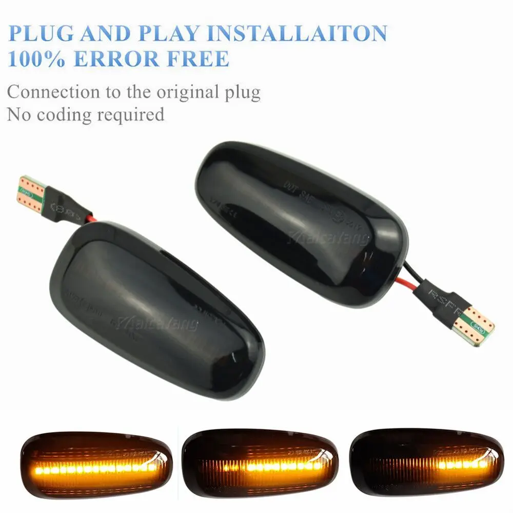 

LED Dynamic Side Marker Light Flowing Turn Signal Indicator Blinker For Opel Zafira A 1999 2000 2001 2002 2003 2004 2005