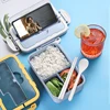 Lunch Box, 3 Compartment Sealed Bento Box and Cutlery Set Lunch Boxes for Kid Adult, Suitable for Microwave and Dishwasher 4