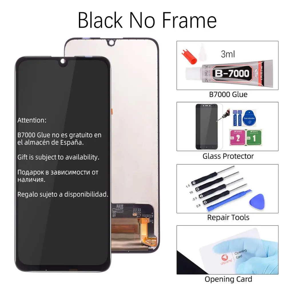 Black No Frame Дисплей для huawei Honor 10 Lite, ЖК сенсорный экран, дигитайзер с рамкой для huawei Honor 10 Lite, дисплей 6,21 дюйма, HRY-LX1 H - Цвет: Black No Frame