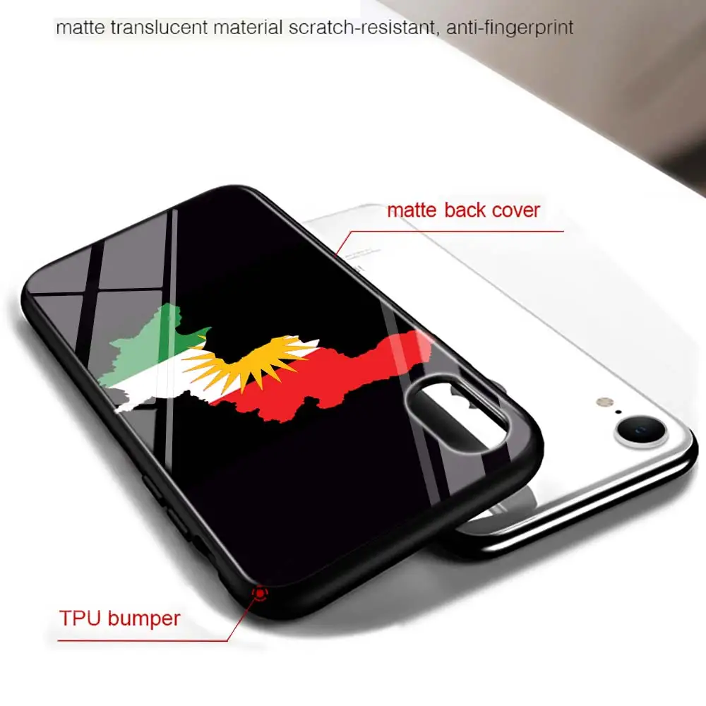 Черный чехол с флагом Курдистана для iPhone 11 11Pro X XR XS Max для iPhone 8 7 6 6S Plus 5S 5 SE глянцевый чехол для телефона