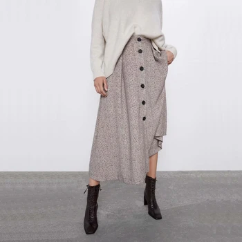 

Autumn female skirt casual denim skirts decorative buttons