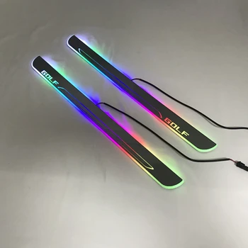 

Osmrk led moving door scuff for volkswagen golf 7 7.5 dynamic door sill plate flat lining Car accessories rgb lights