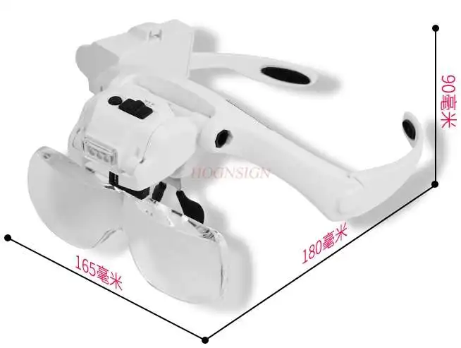 

magnifying equipment Head-mounted magnifier with led light white yellow light reading newspaper embroidery