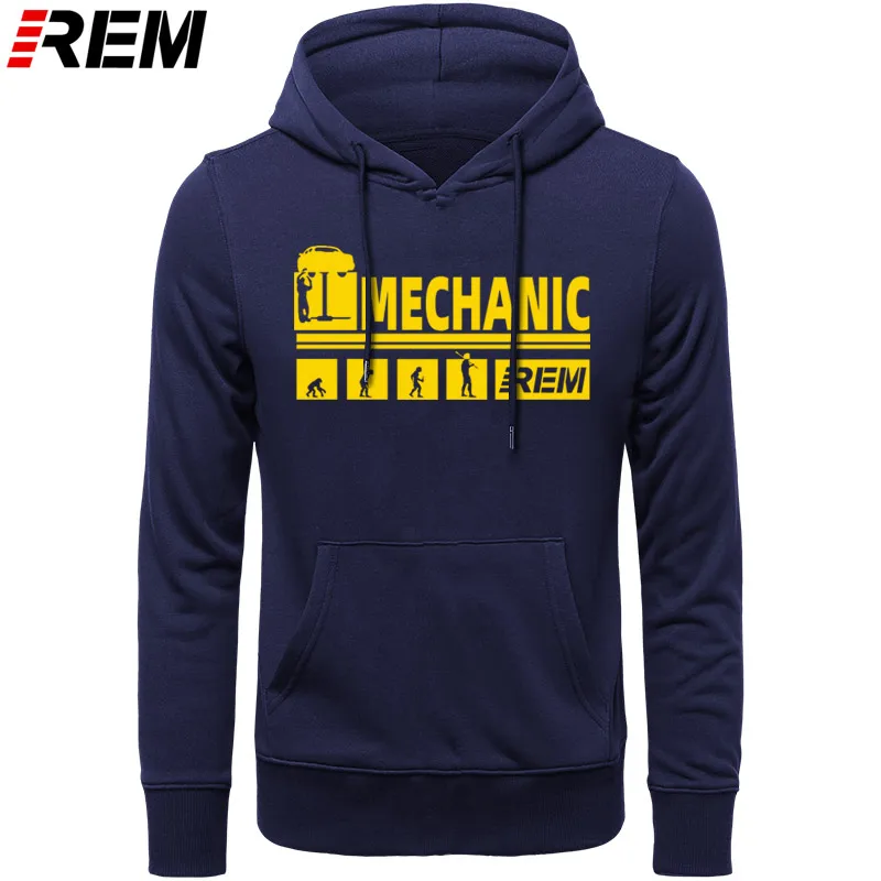 Новые толстовки Mechanic Car Топы Забавный подарок для мужчин толстовки размера плюс s-3XL стиль Эволюция Авто Mechaniker толстовки, свитшоты - Цвет: NAVY YELLOW