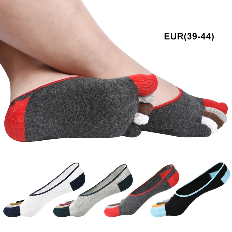 Soumit/4 пары; короткие носки с пятью пальцами; мужские хлопковые невидимые носки с разделением пальцев; повседневные спортивные Разноцветные носки; забавная лодка