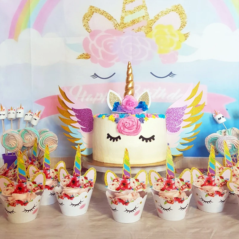 Unicorn Cake Topper Set (Ears, Eyes, Horn, Wings) - cut out photos | Shopee  Philippines