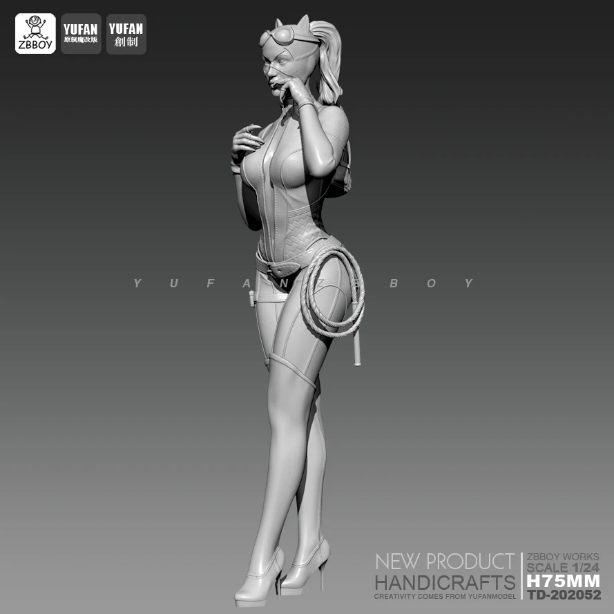 Tanie 1 24 zestawy żywiczne Catwoman biała pleśń żywica model żołnierza samodzielnie zmontowany TD 202052