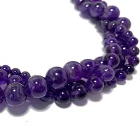 Top AAA+ 100% Natural Purple Amethyst Crystal Round Stone Beads For Jewelry Making DIY Bracelet Necklace 4/6/8/10/ 12MM 15'' 2