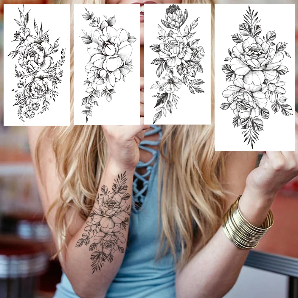 Tatouage Fleur De Lys Poignet Faux Tatouage Temporaire Pour Femmes Adultes, Autocollant De Fleurs De Lys,  Marguerite, Pois, Imperméable, Pour Les Mains Et Les Cuisses - Tatouages  Éphémères - AliExpress