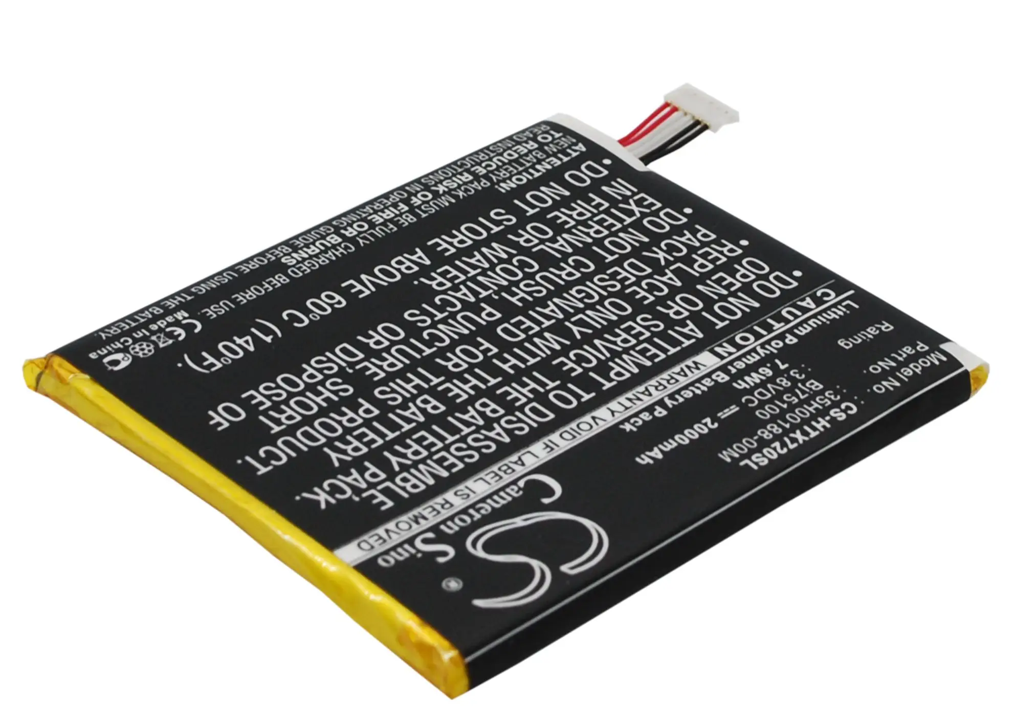 Обновленная батарея Cameron Sino для Sprint APX325CWH, EVO 4G LTE 2000 мАч/7.6Wh