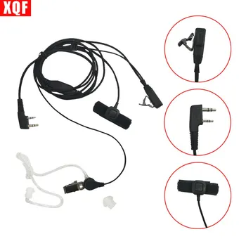 

XQF 10PCS Covert Acoustic Tube Earpiece Headset Mic With Finger PTT for Kenwood Radio 2pin TK-3107 etc