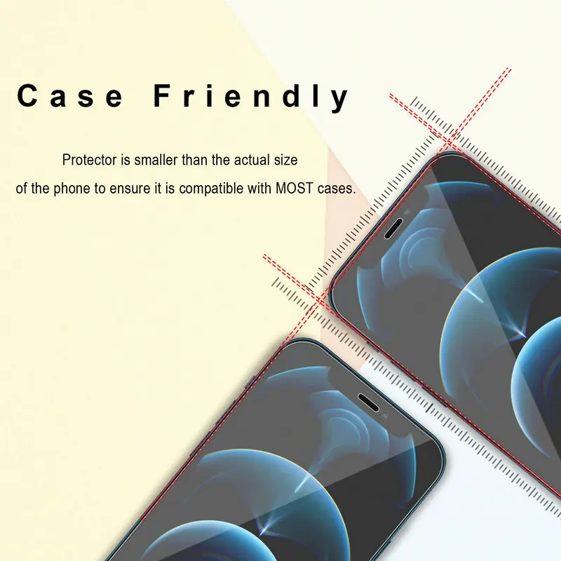 3 in 1 packaging 0.3mm 9H Premium Tempered Glass Screen Protector for iPhone 12 mini 5.4 6.1 pro max 6.7 inch XR Xs X 8 7 300pcs