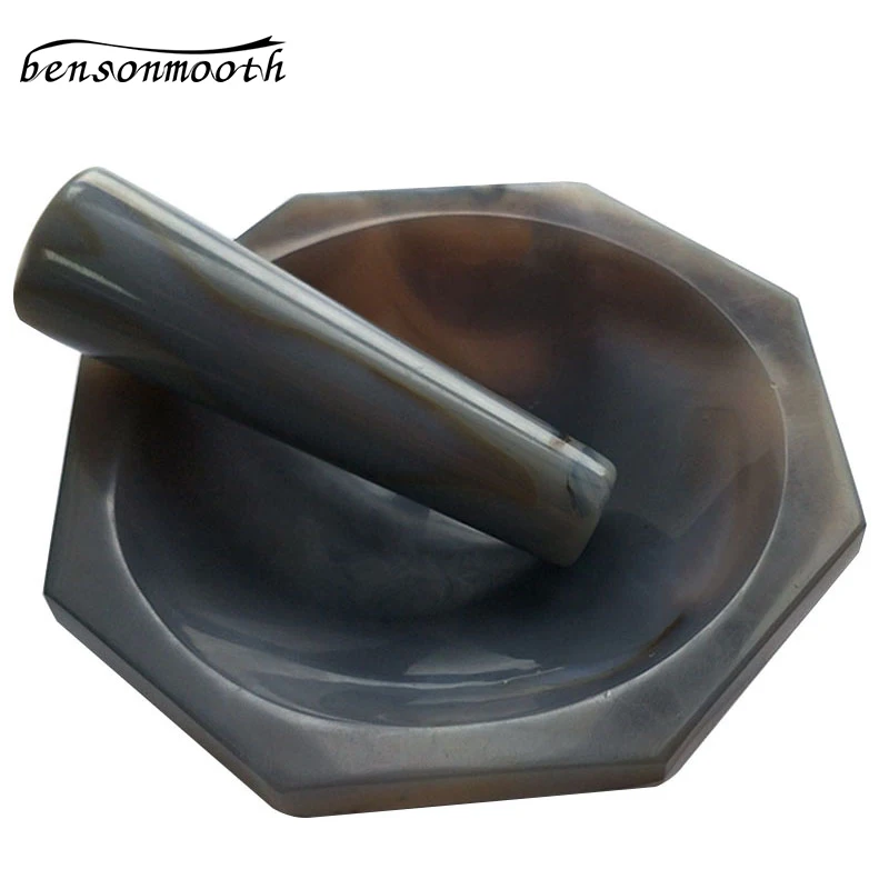 Natural Agate Mortar and Pestle for Laboratory ID=70 mm Lab Grinding