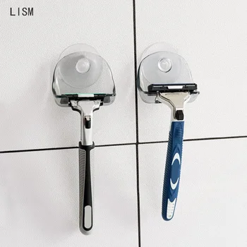 

3Pcs Suction Cup Razor Rack Creative Razor Storage Rack Manual Cup Shaver Hook up Plastic Suction Hook Bathroom Accessories Set