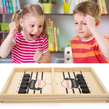 

Family Table Hockey Game Catapult Chess Fast Sling Puck Game Ice Hockey Game Parent-child Interactive Toy Board Game 35x22x3.5cm