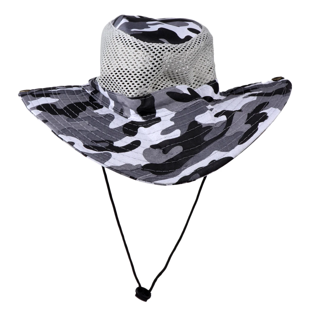Summer Boonie Mesh Bucket Safari String Hap Cap Men Women Fishing Beach Outdoor Camping Hiking Hat
