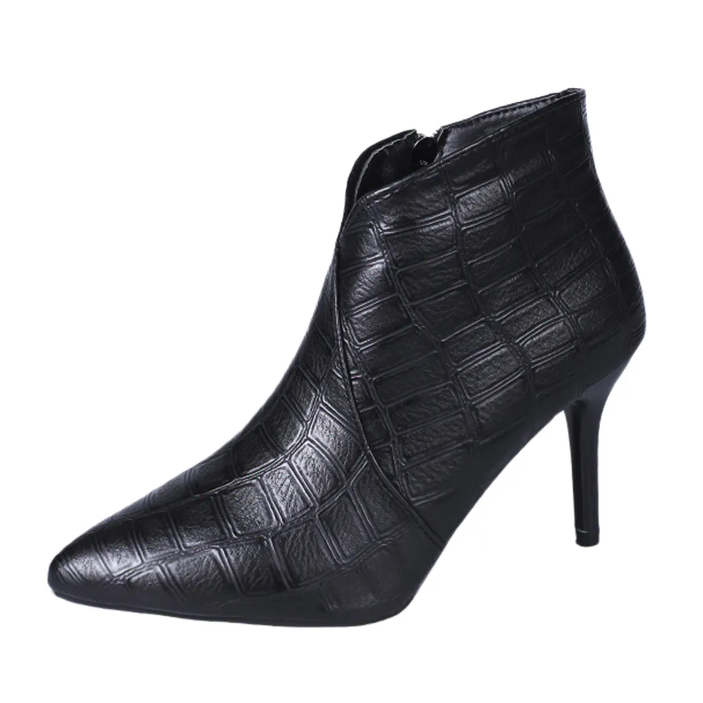 

SAGACE Women's pointed high-heeled ankle boots side zipper women's comfortable booties stiletto boots with women's boots