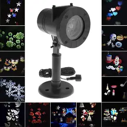 Lumières de scène LED étanches, 12 diapositives de noël, Laser flocon de neige, lampe de projecteur de dessin animé pour la décoration des vacances 