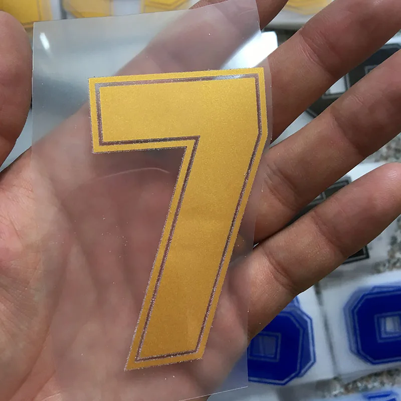 8cm-7 Glod цифры 0-9 термонаклейки 22см \ 8см \ 5 см название Спортивная тканевая наклейка Горячая теплопередача DIY термоклейкие для одежды сумка обувь - Цвет: 8cm-7