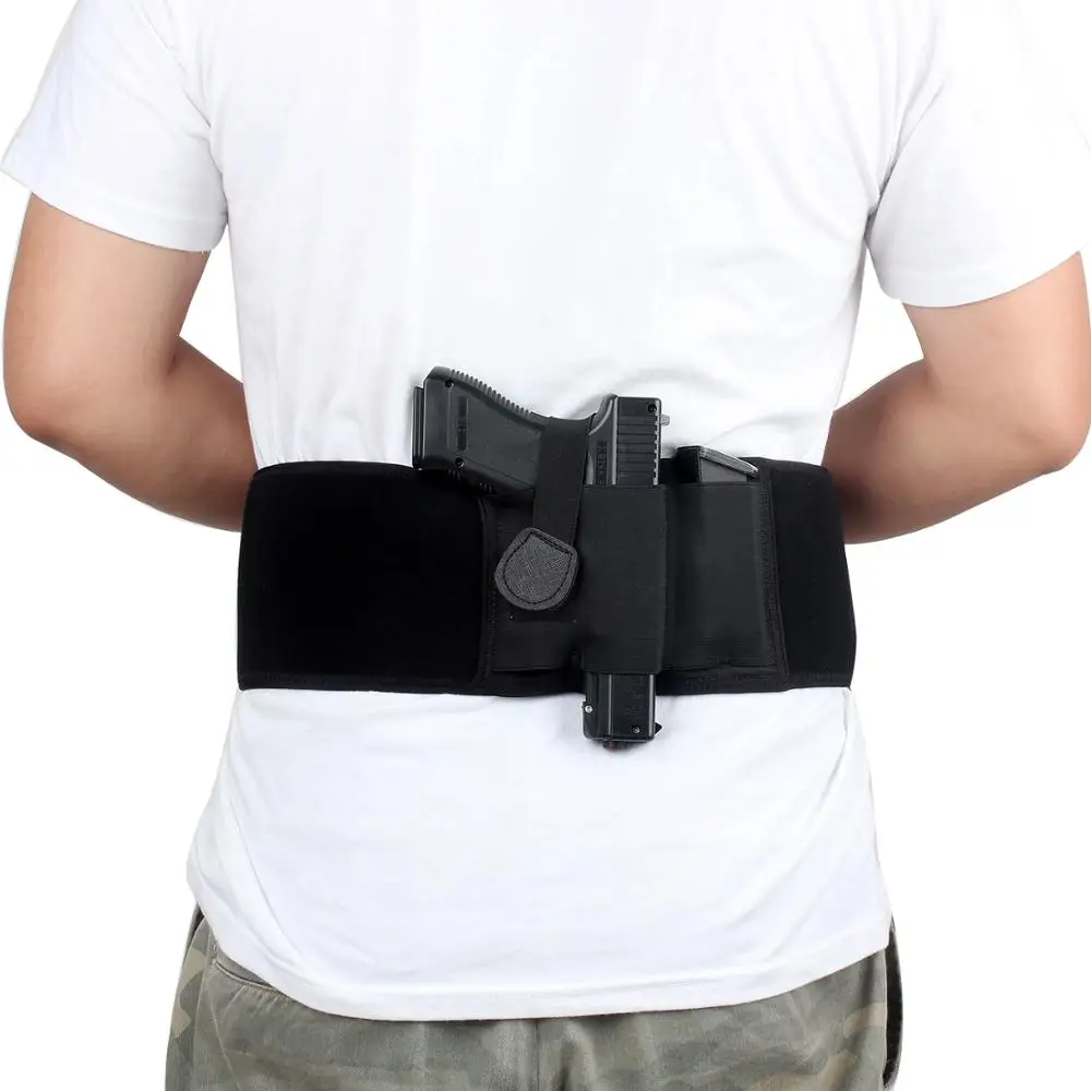 

Tactical glock neoprene holster waist concealed carry pistol outdoor multi-functional hunting belt elastic Fanny pack