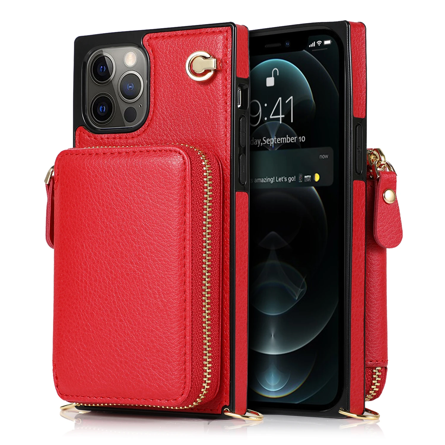 Многофункциональный чехол-книжка на молнии для iPhone12 мини-чехол плечо iPhone 12 Pro Max