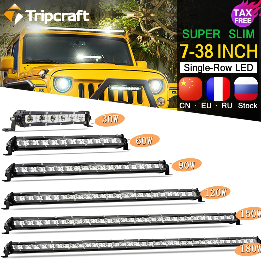 Однорядный супертонкий светодиодный светильник Tripcraft 7 дюймов 13 20 25 32 дюйма 38 90 Вт