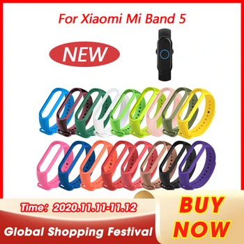 

Silicone Straps For Mi Band 5 Strap soft Replacement Bracelets for mi band 5 Bracelet for Miband 5 NFC sport Wrist band