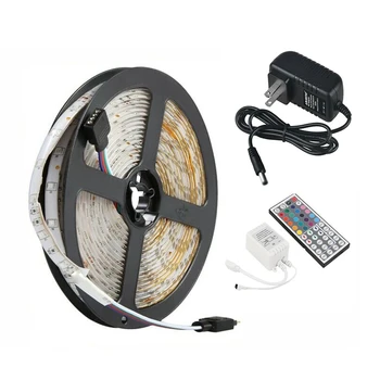 

5M 300Leds 3528 Smd Rgb Led Light Strip + 44 Key Ir Remote Controller Waterproof Dc12V 60/M Flexible Lighting Us Plug