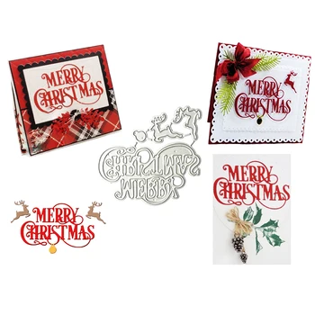

2020 New Dies Merry Christmas Deer Metal Cutting Dies Embossing Folder Stencil Template Scrapbook DIY Craft