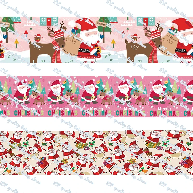 

Christmas party printed grosgrain ribbon christmas decorations for home decoration accessories decoration mariage