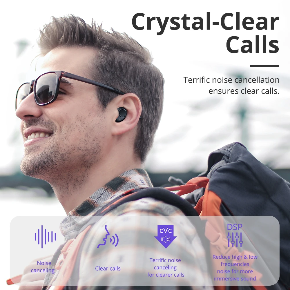 Беспроводные наушники Tronsmart Onyx Free со встроенным UV Qualcomm Aptx и тактильным