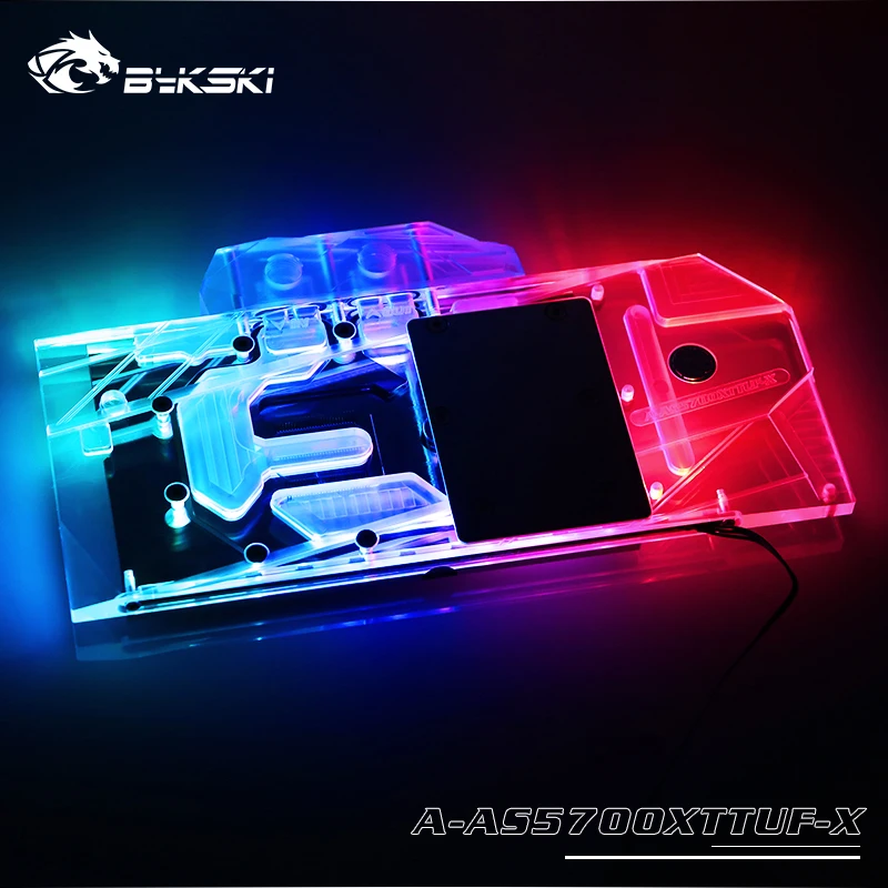 BYKSKI Water Block use for ASUS TUF3 RX5700XT O8G Gaming Support A-RGB/RGB LED Light Radiator Block