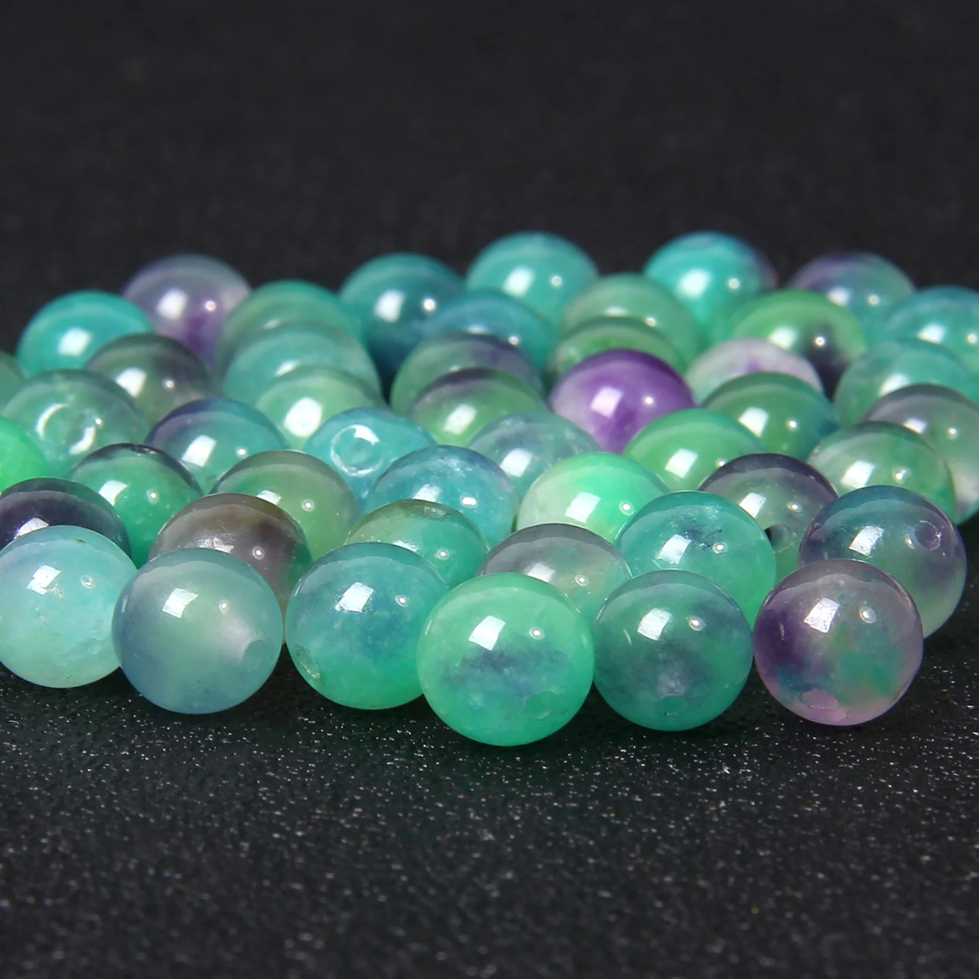 Разноцветные зеркальные бусины 8 мм круглые полированные халцедоновые камни