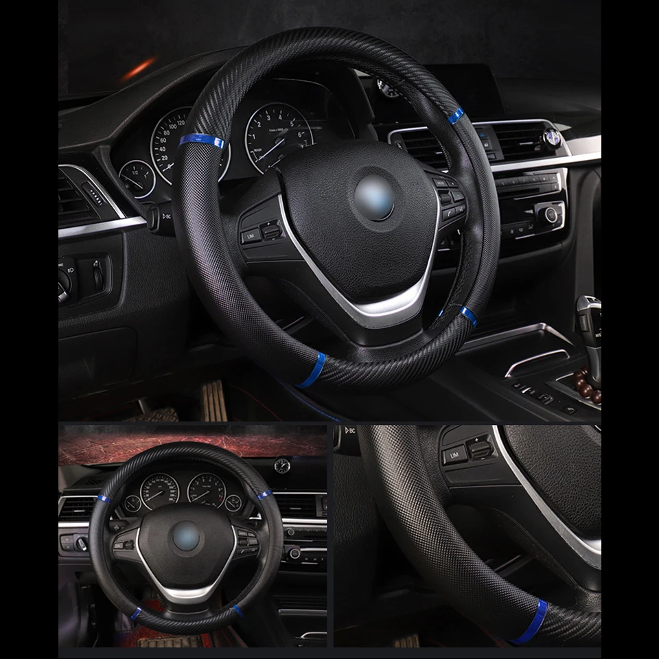 38 см Нескользящая Автомобильная накладка на руль для Mitsubishi Lancer 10 ASX Pajero X Ford Focus 2 3 Fiesta Citroen C4 C5 C3