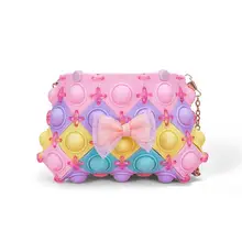 

Toys for children DIY Assembled Push Bubble Coin Purse Silicone Decompression Toy Extrusion Bubble Messenger Bag Toys For Girls