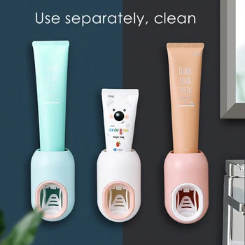 

Automatic Toothpaste Dispenser Dust-proof Toothbrush Holder Wall Mount Stand Bathroom Accessories Set Toothpaste Squeezers