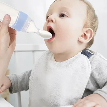 

Lovely Practical Adorable Convenient Soft-tip Silicone Squeeze Feeder Silicone Rice Paste Spoon Bottle Rice Cereal Feeder