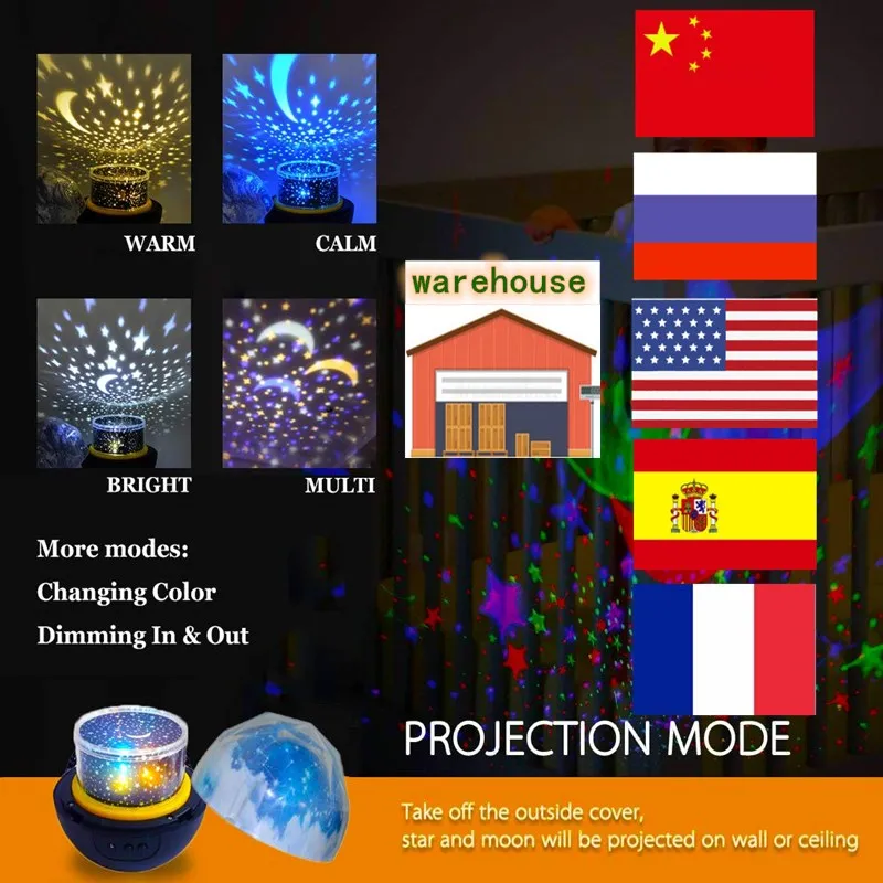Star Projectors for Home LED desk lamp Night Light Colorful Rotating birthday gift Children's lamp projector Bedroom home planet