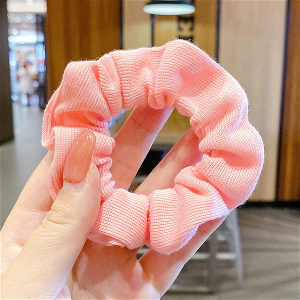 New Women Floral Print Pink Color Scrunchie Girls Princess Sweet Hair Bands Elastic Rubber Bands Hair Accessories Hair Rope hair clips