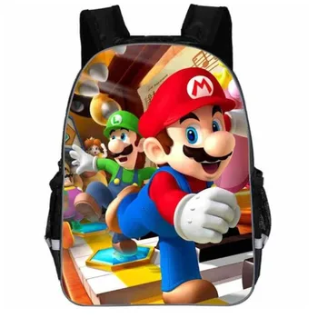 

Hot Sale 16 Inches Printing Super Mario Kids School Bags for Teenager Backpack Cartoon Bookbag Children Big Space Schoolbag