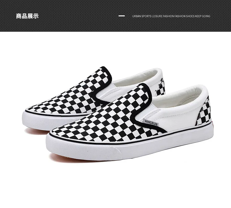 Unisex Brand Women Shoes Flats Canvas Shoes Woman Breathable Lace-up Plaid Vulcanize Shoes Shallow Casual Sneakers High Quality