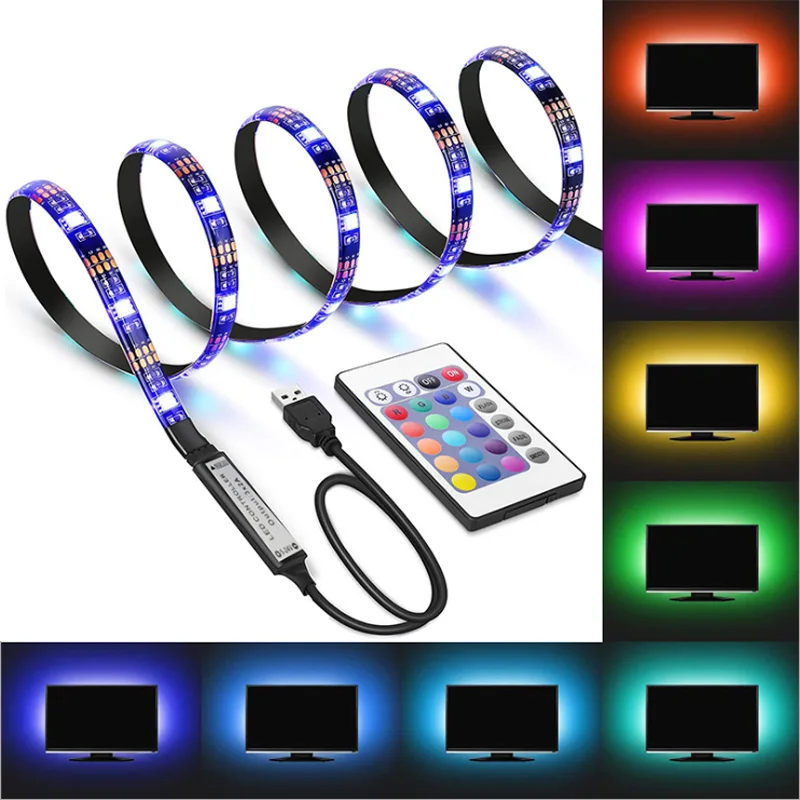 

1m / 2m LED Lamp With USB TV Background Light Lamp With 5050 Light Bar RGB Colorful Color Change Waterproof Light Bar