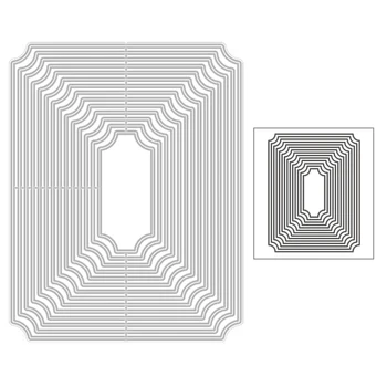 

2020 New Hot Rectangle Nesting Background Layered Metal Cutting Dies Stencils and For Scrapbooking Foil Cut Crafts No Stamps