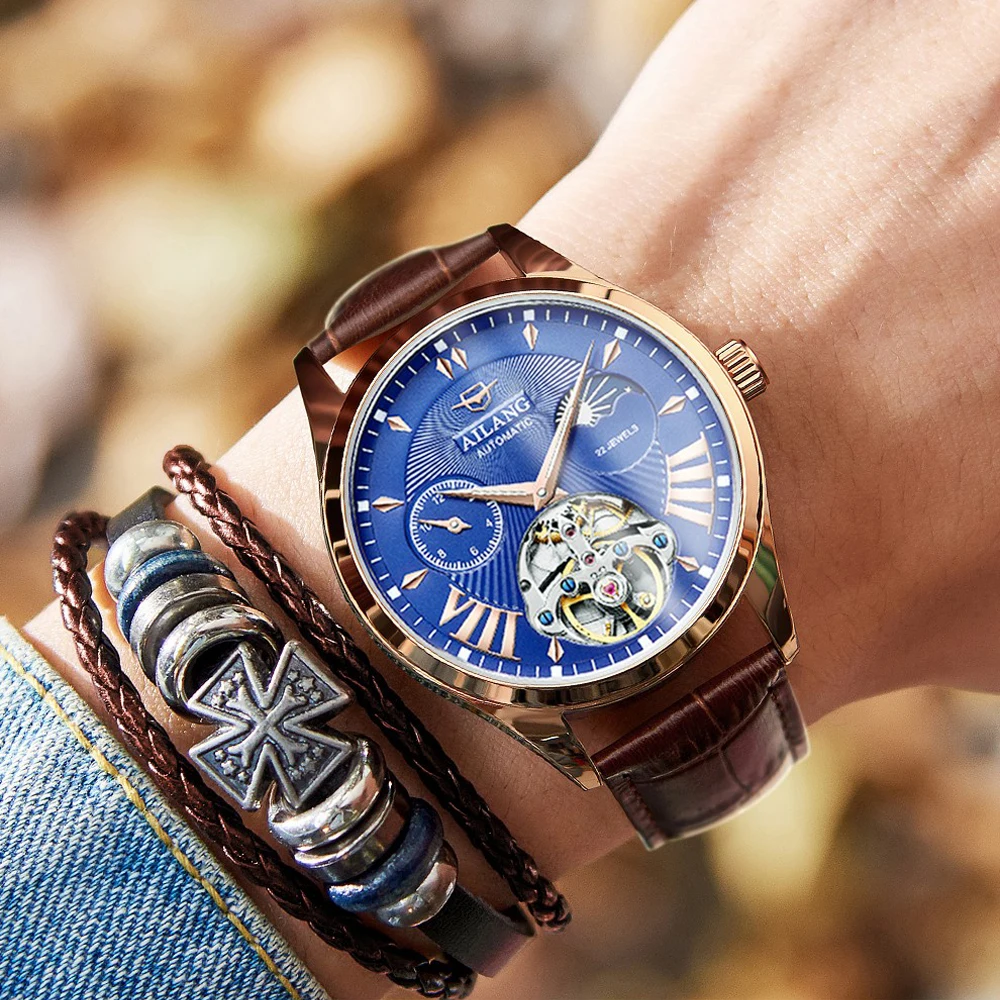 AILANG качественные мужские часы Tourbillon Мужские автоматические швейцарские