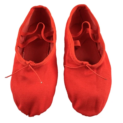 Брендовая дизайнерская парусиновая обувь в стиле джаз; обувь на каблуках для балета и танцев; обувь на раздельной подошве для дома; обувь для мужчин и женщин; обувь для мальчиков и девочек; детская обувь для девочек - Цвет: Red