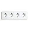 BSEED 4 Outputs EU Standard Power Socket White Black Crystal Glass Panel Electrical EU Socket Plugs 110-240V ► Photo 1/2