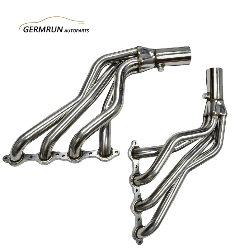 BEMOFRLAY Exhaust Manifolds Stainless Steel Long Tube Exhaust Headers Y Pipe Fit for 99-06 Chevy GMC Truck V8 