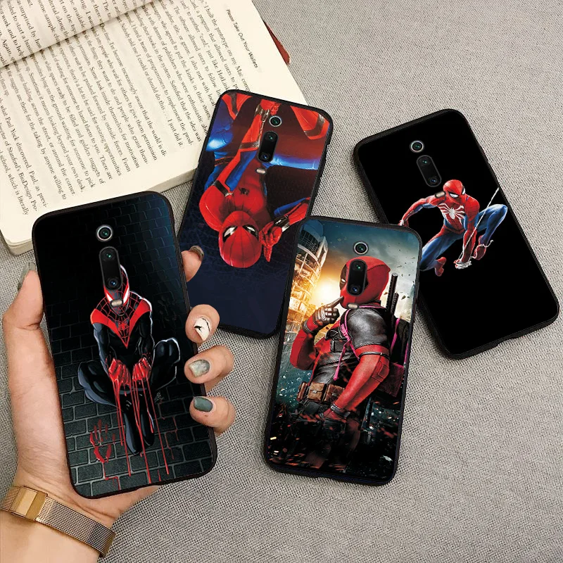 

For Xiaomi Mi 9T Pro Black TPU Case Cover Mi9T Pro on Bleeding Spiderman Phone Case Bumper For Xiaomi Mi 9T Silicone Shell Cover