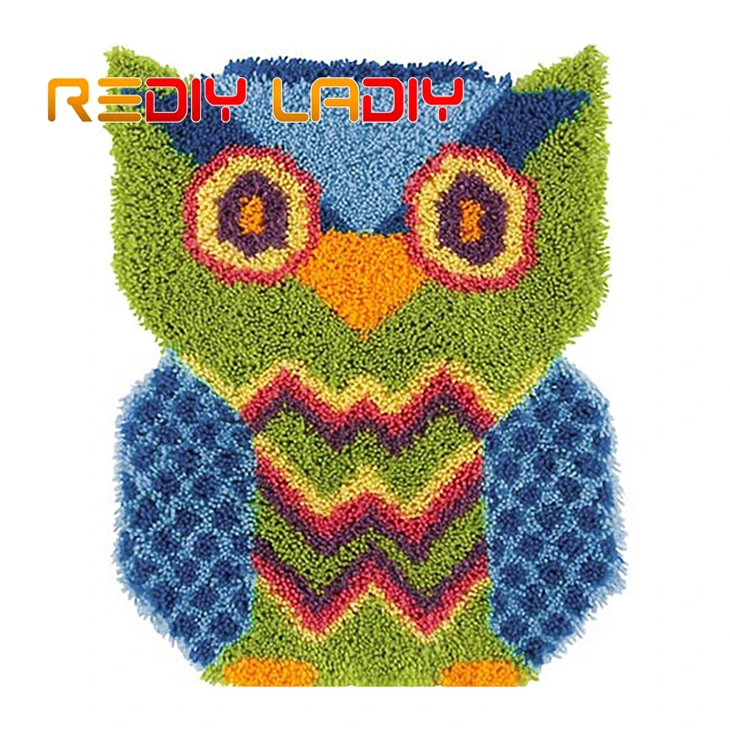 Latch Hook Kits Make Your Own Rug Rainbow Teddy Crocheting Cushion Mat DIY Carpet Rug Acrylic Yarn Printed Canvas Hobby& Crafts - Цвет: ZD020