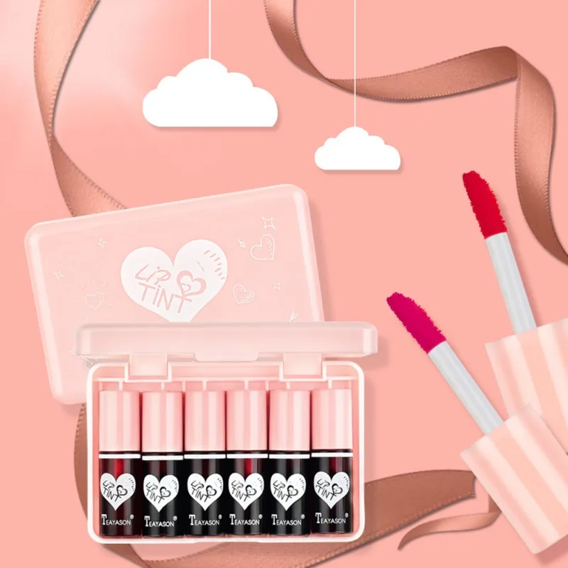 6pcs/Set Liquid Lipstick Lip Gloss Professional Makeup Matte Lipstick Lip Kit Long Lasting Cute Cosmetics